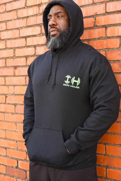 Iron House Signature Hoodie – Black / Neon