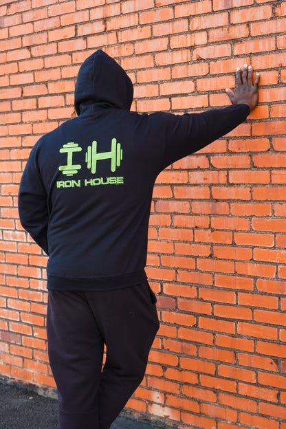 Iron House Signature Hoodie – Black / Neon