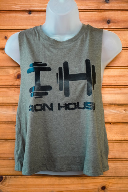 Iron House Women’s Cropped Tank – Olive