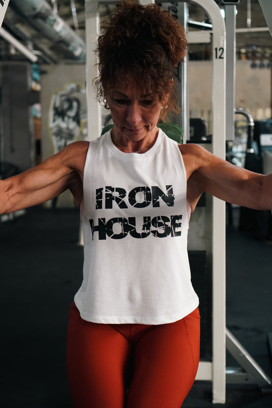 Iron House Women’s Cropped Tank-white